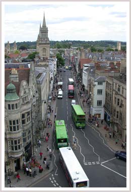 An image of an ariel view of a busy street 