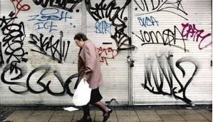 Graffiti art along the neighbourhood street