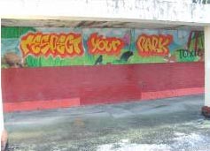 Graffiti art in a local neighbourhood park